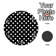 Black And White Polka Dots Playing Cards 54 (round)  by GardenOfOphir