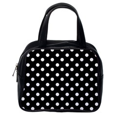 Black And White Polka Dots Classic Handbags (one Side) by GardenOfOphir