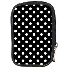 Black And White Polka Dots Compact Camera Cases by GardenOfOphir