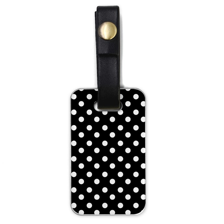 Black And White Polka Dots Luggage Tags (One Side) 