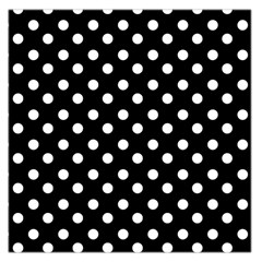 Black And White Polka Dots Large Satin Scarf (square) by GardenOfOphir