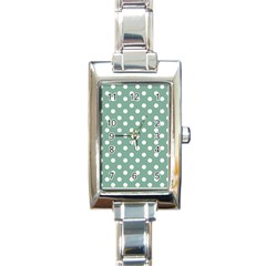 Mint Green Polka Dots Rectangle Italian Charm Watches by GardenOfOphir