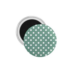 Mint Green Polka Dots 1 75  Magnets by GardenOfOphir