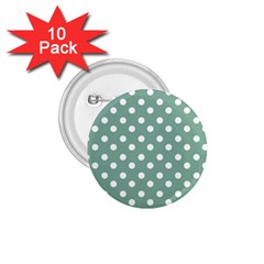 Mint Green Polka Dots 1 75  Buttons (10 Pack) by GardenOfOphir