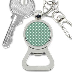 Mint Green Polka Dots Bottle Opener Key Chains by GardenOfOphir