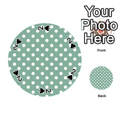 Mint Green Polka Dots Playing Cards 54 (round)  by GardenOfOphir