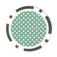 Mint Green Polka Dots Poker Chip Card Guards by GardenOfOphir