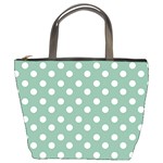 Mint Green Polka Dots Bucket Bags Front