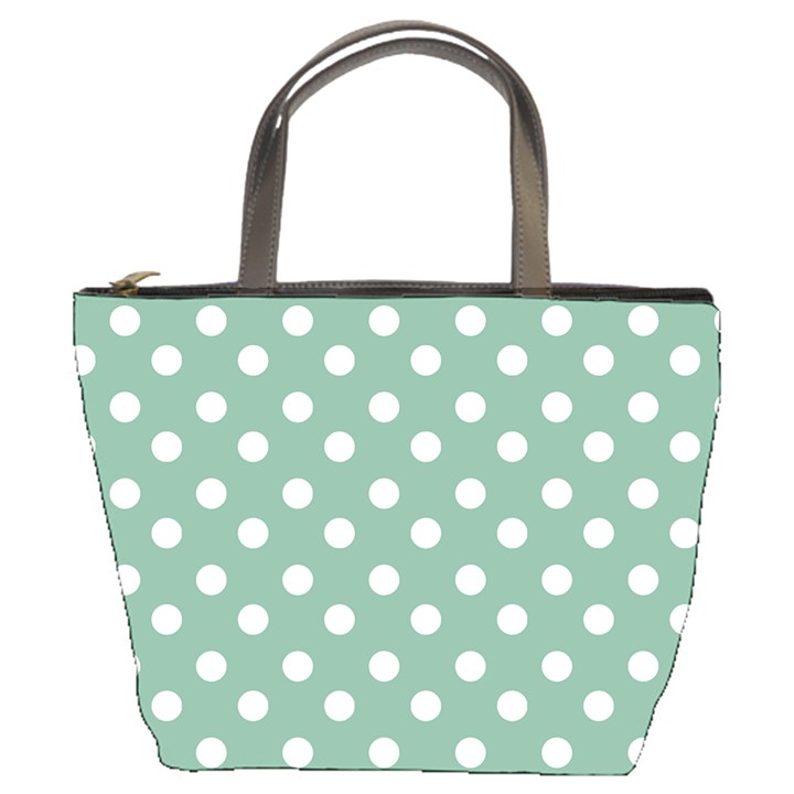 Mint Green Polka Dots Bucket Bags