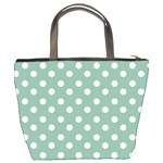 Mint Green Polka Dots Bucket Bags Back