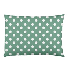 Mint Green Polka Dots Pillow Cases by GardenOfOphir