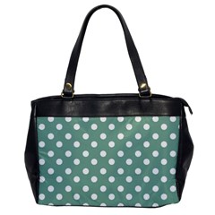 Mint Green Polka Dots Office Handbags by GardenOfOphir