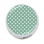 Mint Green Polka Dots 4-Port USB Hub (One Side) Front