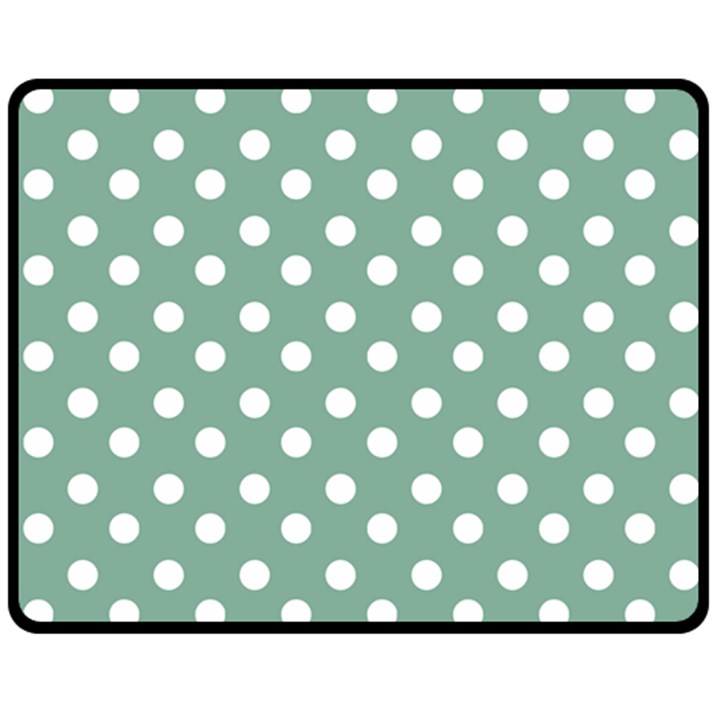 Mint Green Polka Dots Fleece Blanket (Medium) 