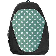 Mint Green Polka Dots Backpack Bag by GardenOfOphir