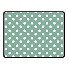 Mint Green Polka Dots Double Sided Fleece Blanket (small)  by GardenOfOphir