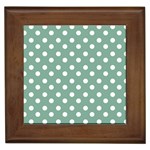 Mint Green Polka Dots Framed Tiles Front