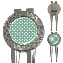 Mint Green Polka Dots 3-in-1 Golf Divots by GardenOfOphir