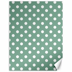 Mint Green Polka Dots Canvas 12  X 16   by GardenOfOphir