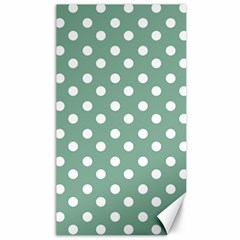 Mint Green Polka Dots Canvas 40  X 72   by GardenOfOphir