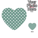 Mint Green Polka Dots Multi-purpose Cards (Heart)  Back 4