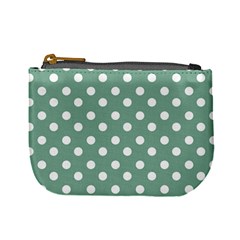 Mint Green Polka Dots Mini Coin Purses by GardenOfOphir