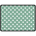 Mint Green Polka Dots Fleece Blanket (Large)  80 x60  Blanket Front