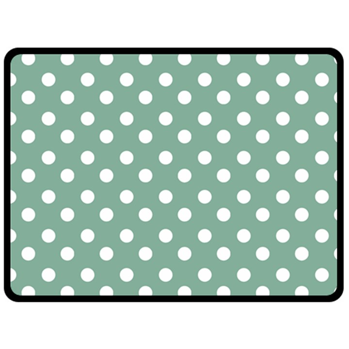 Mint Green Polka Dots Fleece Blanket (Large) 