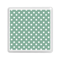 Mint Green Polka Dots Memory Card Reader (square)  by GardenOfOphir