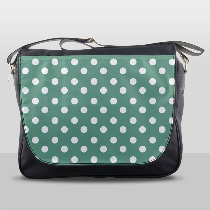 Mint Green Polka Dots Messenger Bags