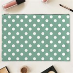 Mint Green Polka Dots Cosmetic Bag (XXL)  Front