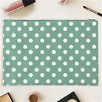 Mint Green Polka Dots Cosmetic Bag (XXL)  Back