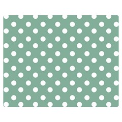 Mint Green Polka Dots Double Sided Flano Blanket (medium)  by GardenOfOphir