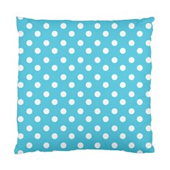 Sky Blue Polka Dots Standard Cushion Case (one Side)  by GardenOfOphir