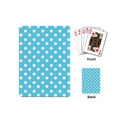 Sky Blue Polka Dots Playing Cards (mini) 