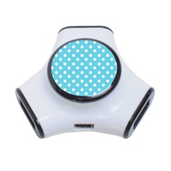 Sky Blue Polka Dots 3-port Usb Hub by GardenOfOphir