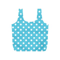 Sky Blue Polka Dots Full Print Recycle Bags (s)  by GardenOfOphir