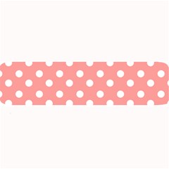 Coral And White Polka Dots Large Bar Mats by GardenOfOphir