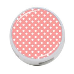 Coral And White Polka Dots 4-port Usb Hub (two Sides)  by GardenOfOphir