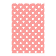 Coral And White Polka Dots Shower Curtain 48  X 72  (small)  by GardenOfOphir