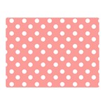 Coral And White Polka Dots Double Sided Flano Blanket (Mini)  35 x27  Blanket Front