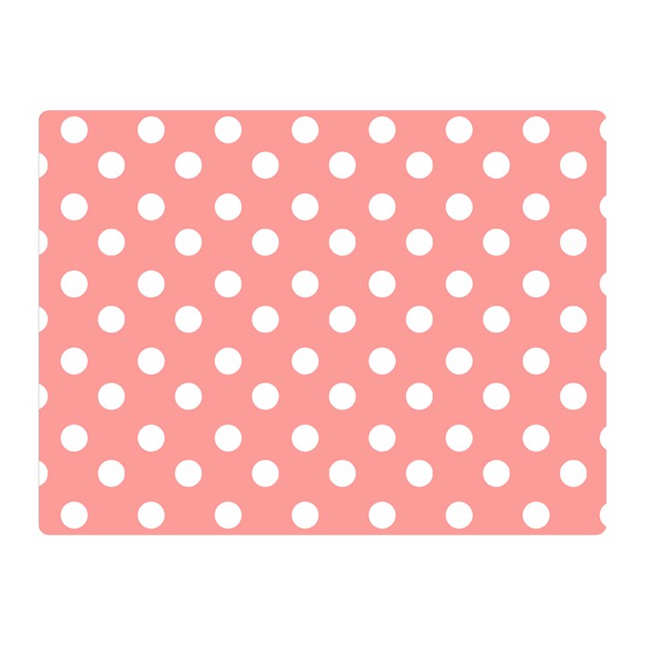 Coral And White Polka Dots Double Sided Flano Blanket (Mini) 