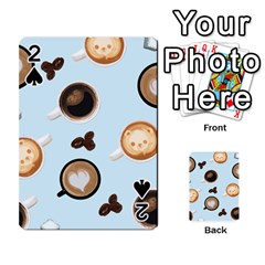 Cute Coffee Pattern On Light Blue Background Playing Cards 54 Designs  by LovelyDesigns4U