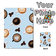 Cute Coffee Pattern On Light Blue Background Multi-purpose Cards (rectangle) 