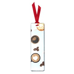 Cute Coffee Pattern On Light Blue Background Small Book Marks