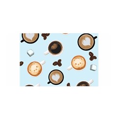 Cute Coffee Pattern On Light Blue Background Satin Wrap