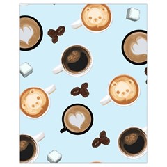 Cute Coffee Pattern On Light Blue Background Drawstring Bag (small) by LovelyDesigns4U