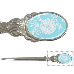 Aqua Blue Floral Pattern Letter Openers