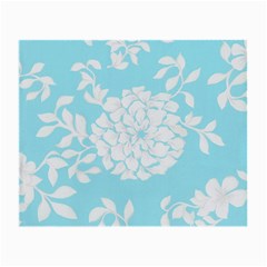 Aqua Blue Floral Pattern Small Glasses Cloth by LovelyDesigns4U