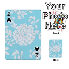 Aqua Blue Floral Pattern Playing Cards 54 Designs  by LovelyDesigns4U